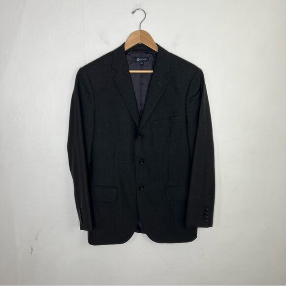 J. Crew Aldridge Gray Charcoal Italian wool Jacket Blazer Size 38 S - Picture 1 of 13